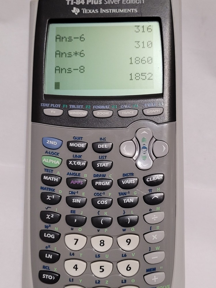 Texas Instruments TI-84 Plus Silver Edition Calculator - Tested w/ Manual
