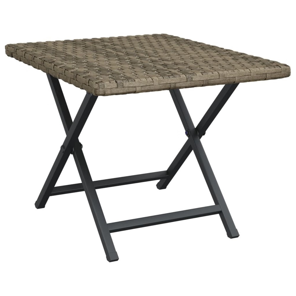 Folding Table Gray 17.7"x13.8"x12.6" Poly Rattan