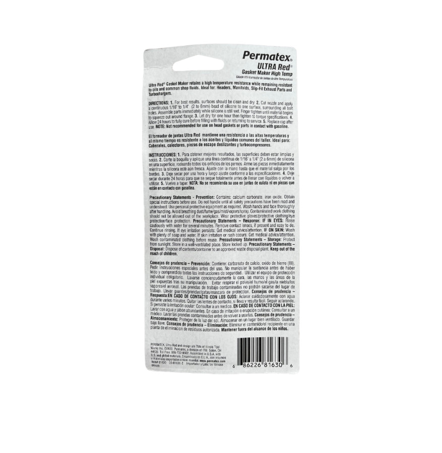 ULTRA RED PERMATEX GASKET MAKER 81630