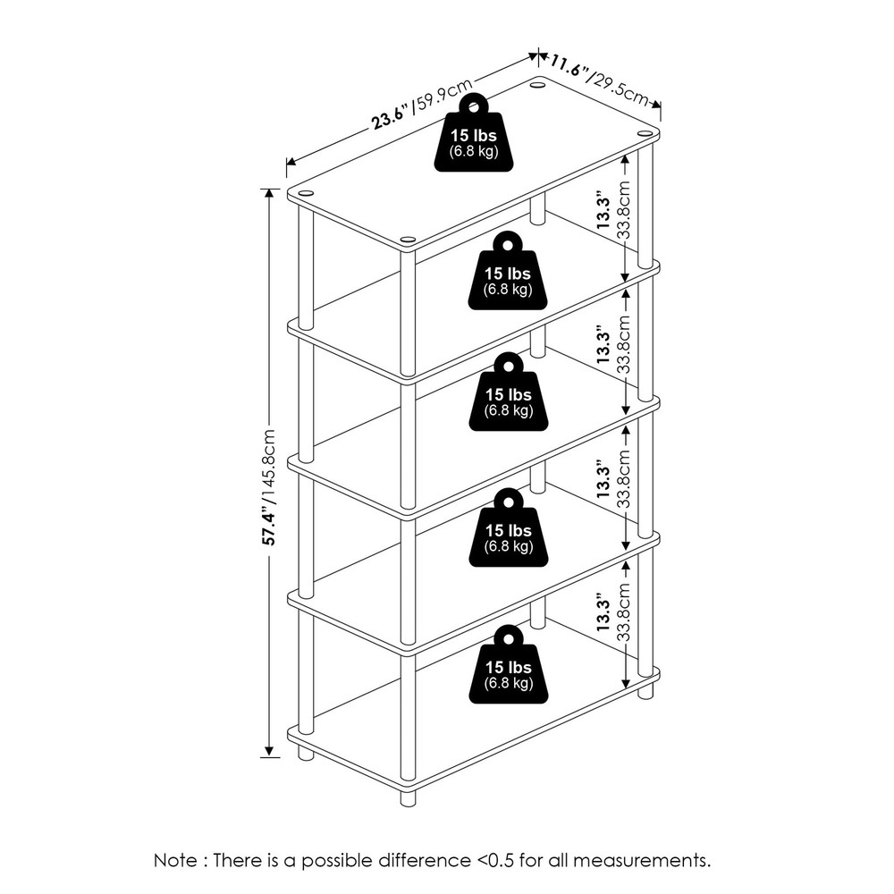 5-Tier Shelf Display Rack Storage Shelving Units