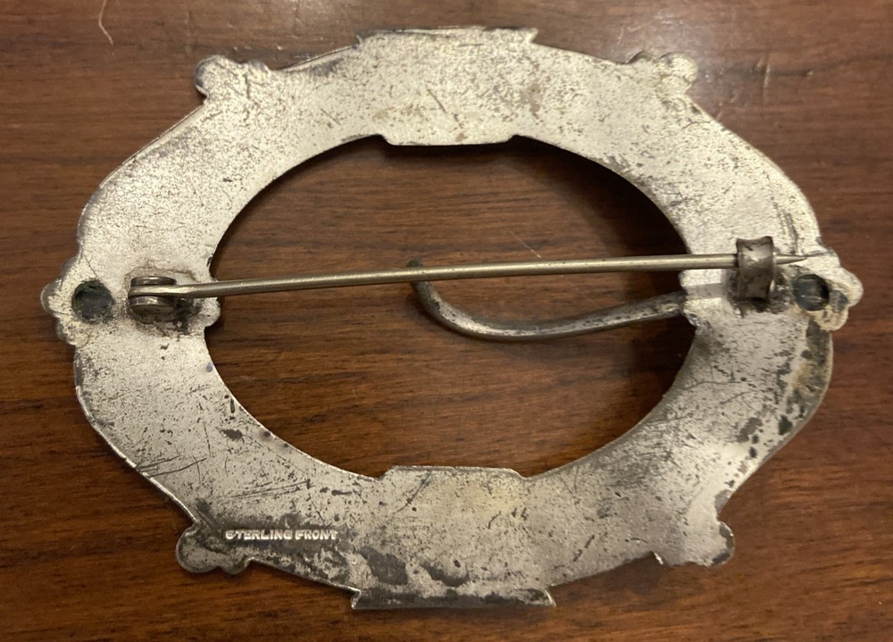 Victorian Antique Sterling Front Sash Buckle