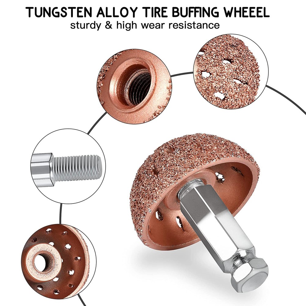 Tire Patches Tool Tire Patch Roller+ Buffer Wheel+ Grinding Head Buffing Wheel