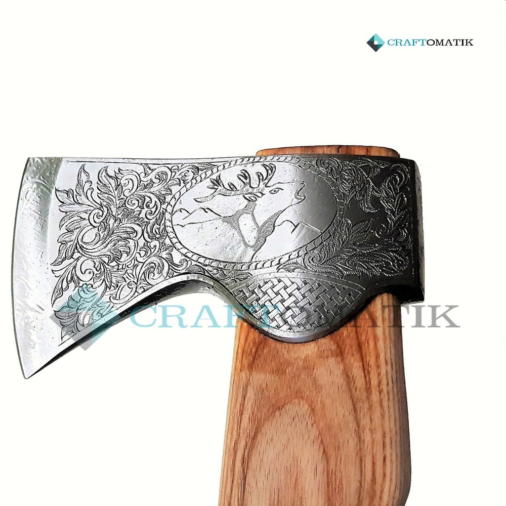 Engraved Axe Garden Axe Hangraviert Cleaver 1045C