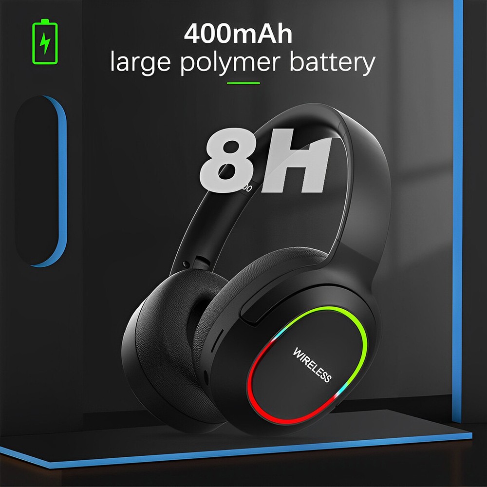 Wireless Bluetooth Headphones with Microphone Black For Galaxy Note 10 / 10 Plus