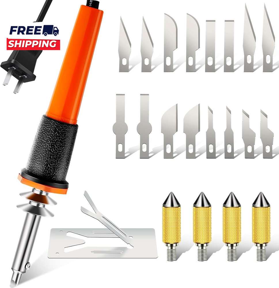 22 Pieces Electric Hot  Cutter Tool Kit Include Heated  Plastic Cutter