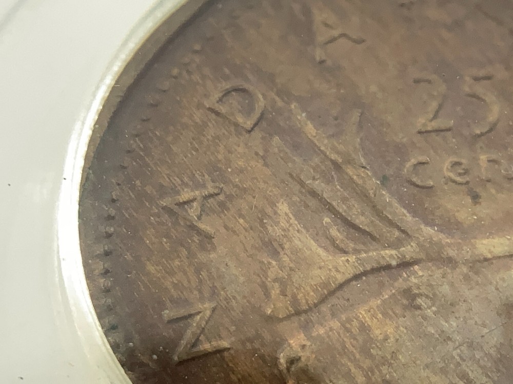 25 Cents Struck on Unknown Non Magnetic Planchet Canada Error Coin II257