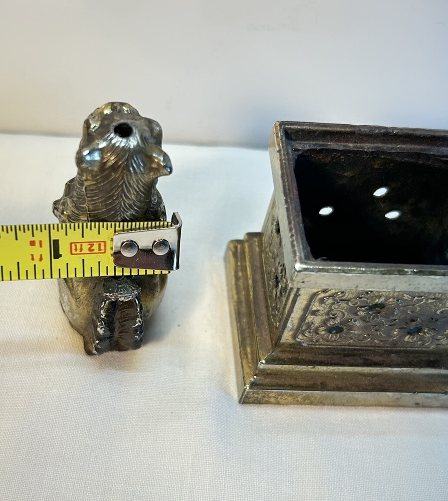 Foo Dog Incense Burner vintage metal READ H9