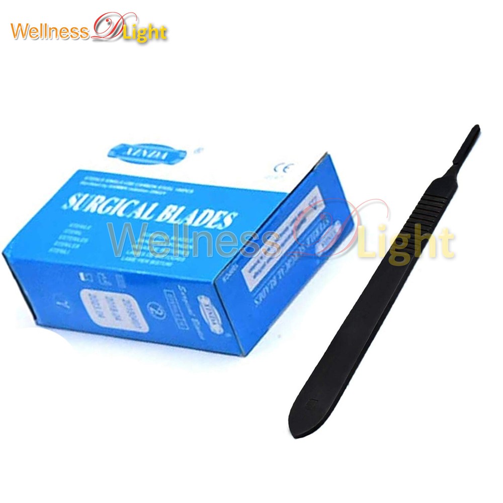 100 Scalpel Blades #10 and Includes One Handle Black #3