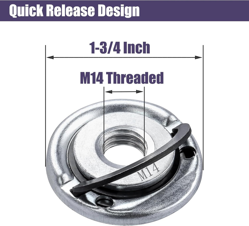 2Pcs Quick Release Angle Grinder Locking Nuts M14 Flange Nut Replacement Lock Nu