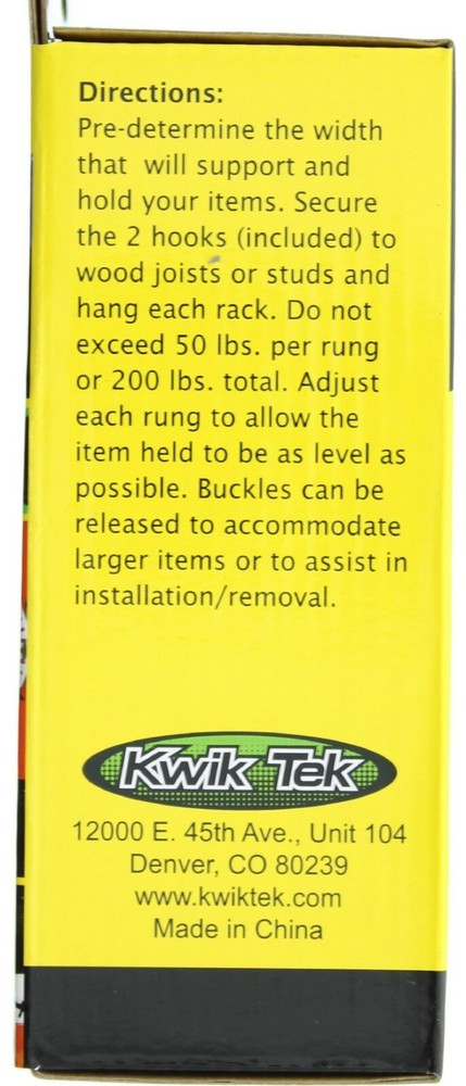 Kwik Tek Airhead Ladder Rack Adjustable Racking System 8 rungs, Ceiling or Wall