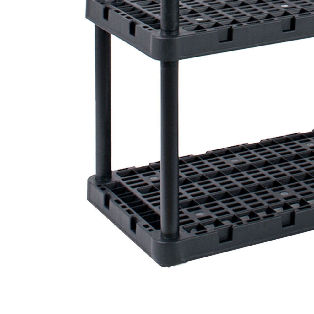 Gracious Living 4 Shelf Knect A Shelf Ventilated Storage Unit, Black (4 Pack)