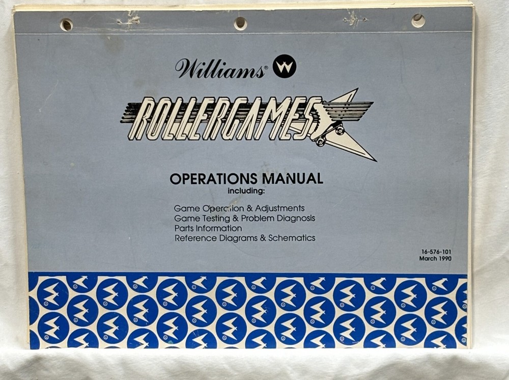 ORIGINAL-WILLIAMS-ROLLERGAMES-OPERATIONS MANUAL-OPERATORS HANDBOOK