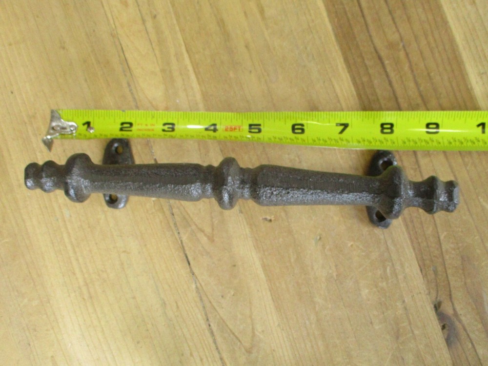 2 LARGE HANDLES RUSTIC CAST IRON BARN DOOR HANDLES SHED GATE PULLS DRAWER FANCY