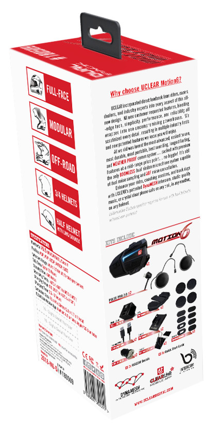 UCLEAR P180509 Motion 6 Dual Wireless Helmet Communication System