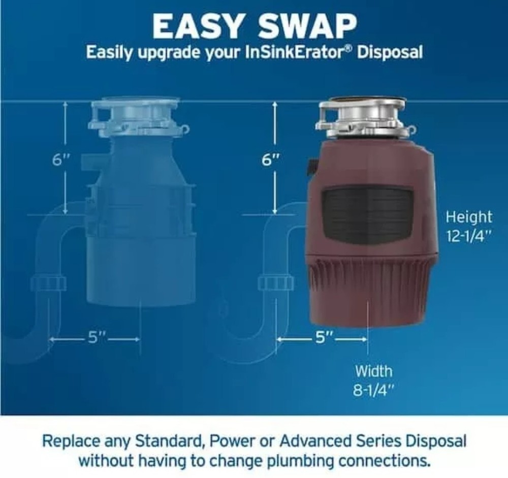 InSinkErator Evolution 1300 3/4 HP Garbage Disposal EZ Connect | SEPTIC SAFE