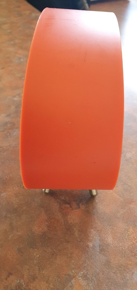 Orange desktop bedside clock oval battery operated working