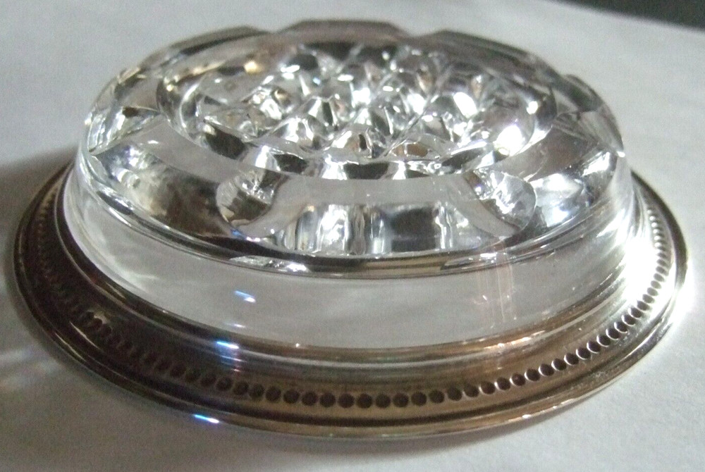 Sterling Rimmed Ashtray Coaster Marked Sterling