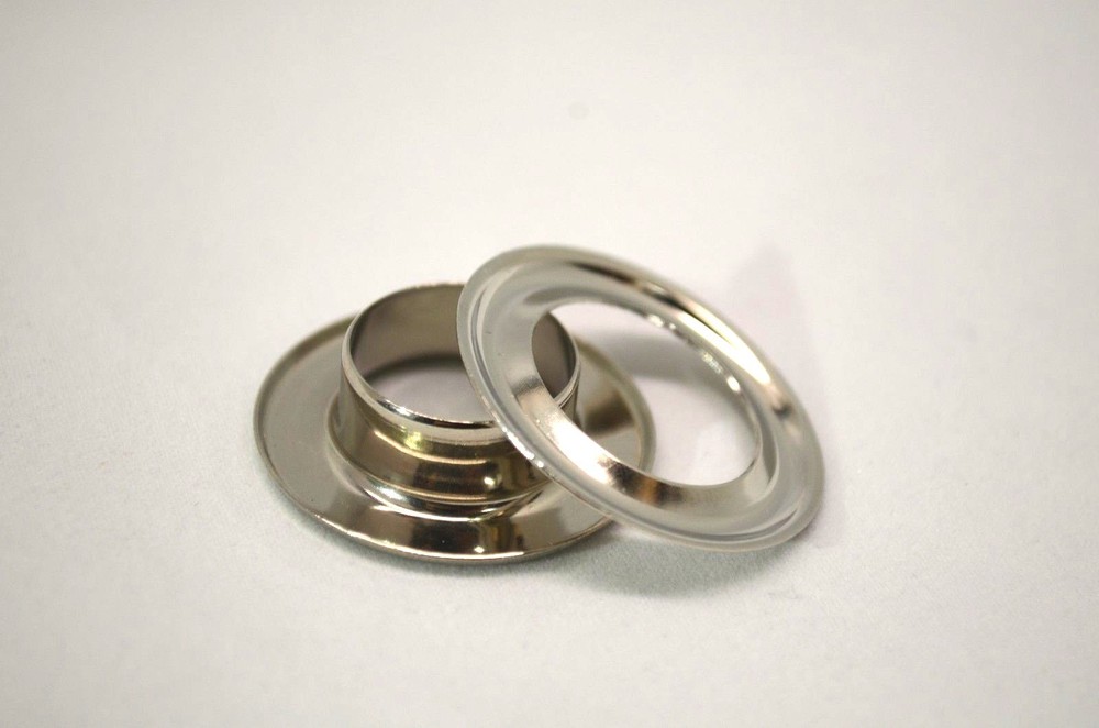 6 pcs Grommet Set, Nickel, Shiny Finish