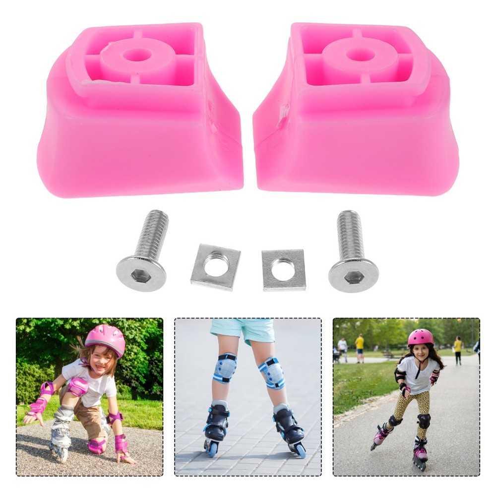 2pcs Inline Roller Skates Brake - Pink Stopper Block Replacement Skate