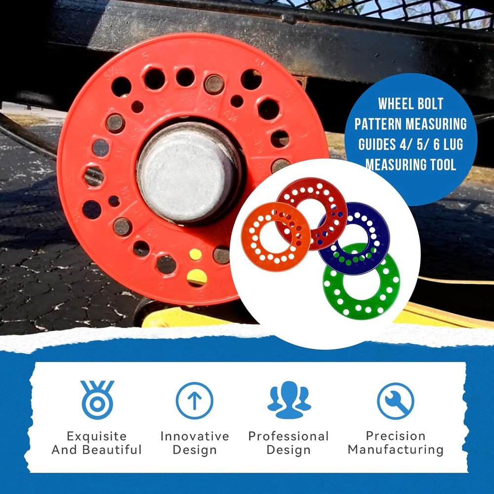 Wheel Bolt Pattern Template Tools For Measure Layout Pattern 4 5 6 Lug Setups