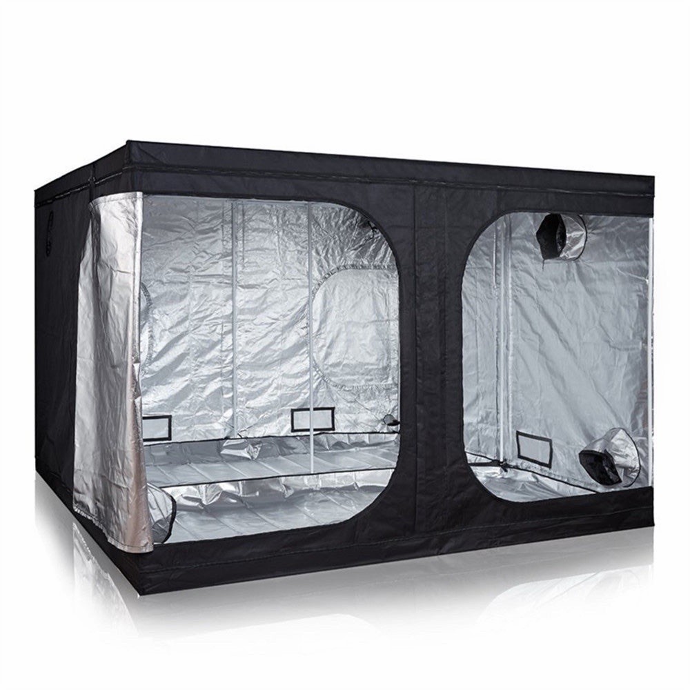 Black Grow Tent Reflective Silver Interior Viewing Window Indoor Mylar