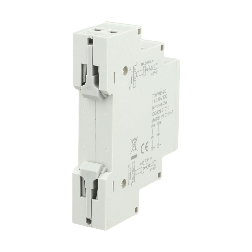 Compact For Din Rail Mountable Voltage Meter with LED Display for DC Use