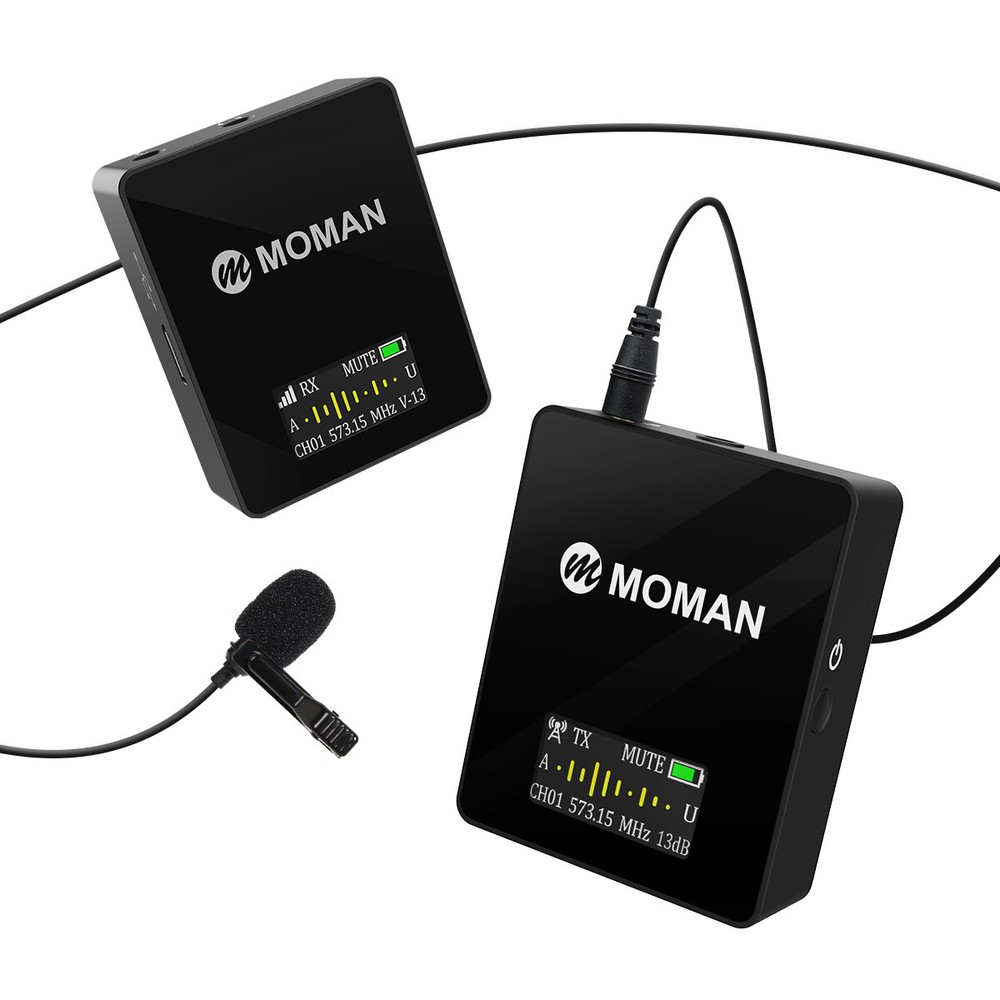 Wireless Lavalier Microphone System UHF Transmitter with Receiver for DSLR Phone