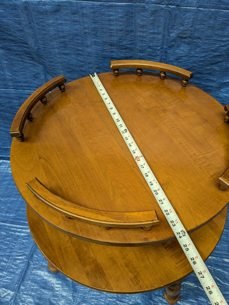 Vintage Two Tier End Table Round Side Table