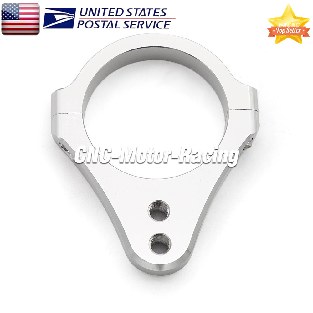 50mm Silver Universal Steering Damper Fork Frame Mount Clamp Bracket Aluminum