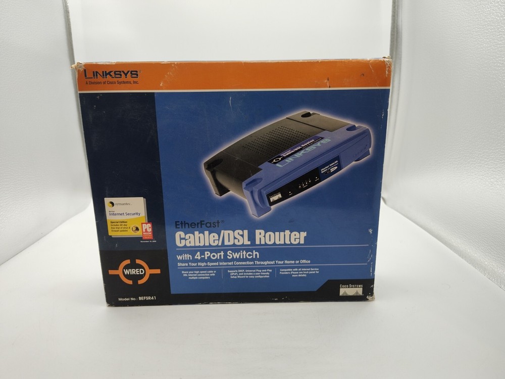 Linksys Etherfast Cable/DSLRouter-Model BEFSR41-With 4-Port Switch