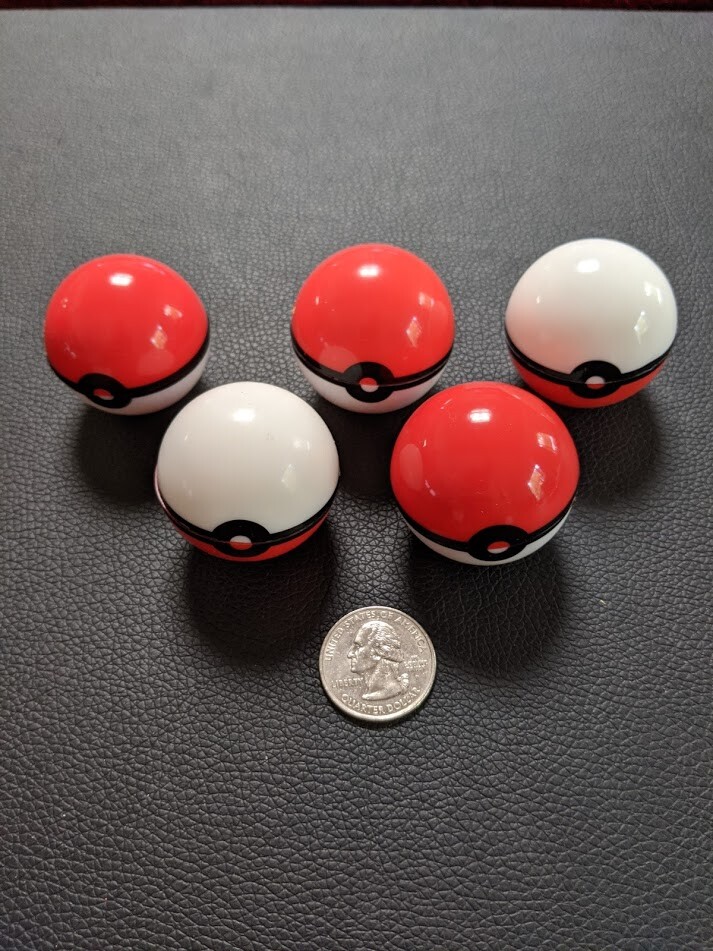 Five (5) Silicone Pokemon Pokeball Jars