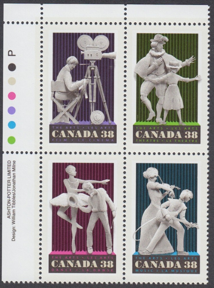 Canada - #1255a Performing Arts Plate Block - MNH