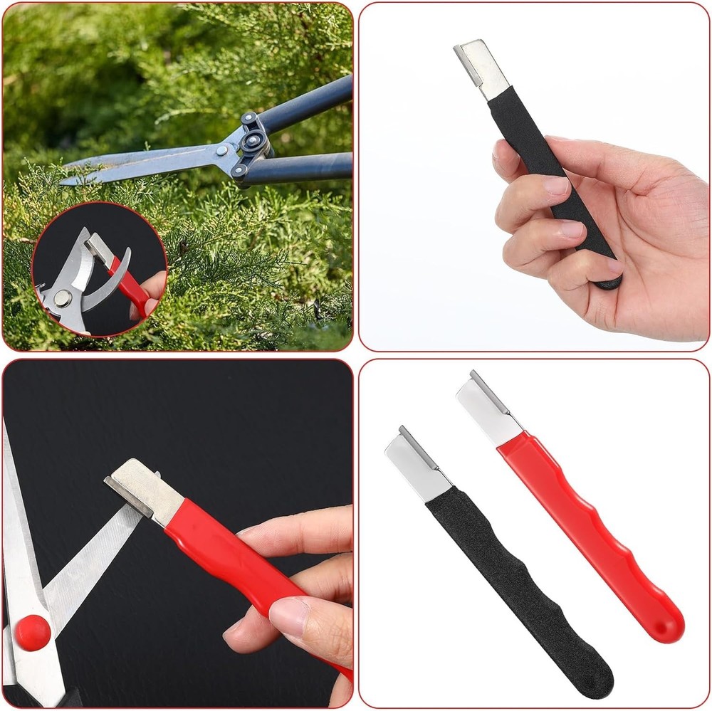 4 Pack Garden Tool Sharpener, Carbide Portable Quick Edge Sharpening Tool