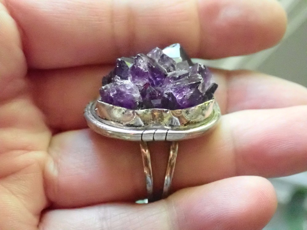Purple Amethyst Ring Sterling Silver size 7.5