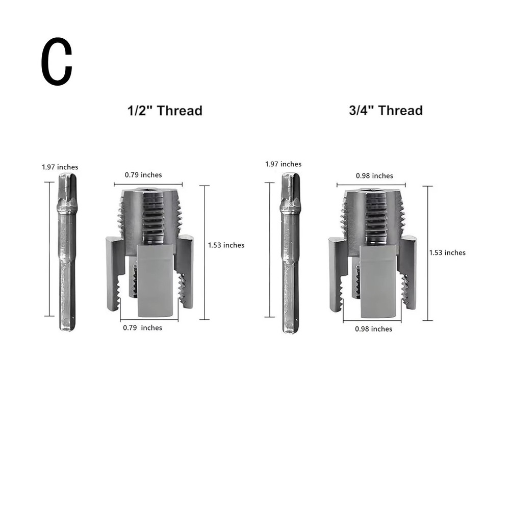 2pcs Integrated Internal & External Pipe Threading-Tool,PVC Pipe Threader Kit*