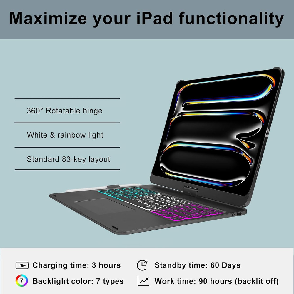 Ipad Pro 13 Inch Case with Keyboard, Magic Keyboard for Ipad Pro 13 M5 2025 / M4