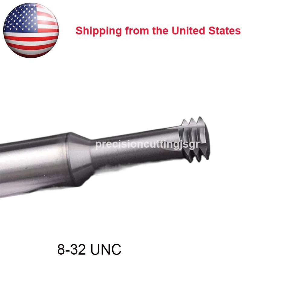 Solid Carbide Thread Mill UNC 8# 8-32 TPI HRC60 3 Teeth Thread EndMill Cutter