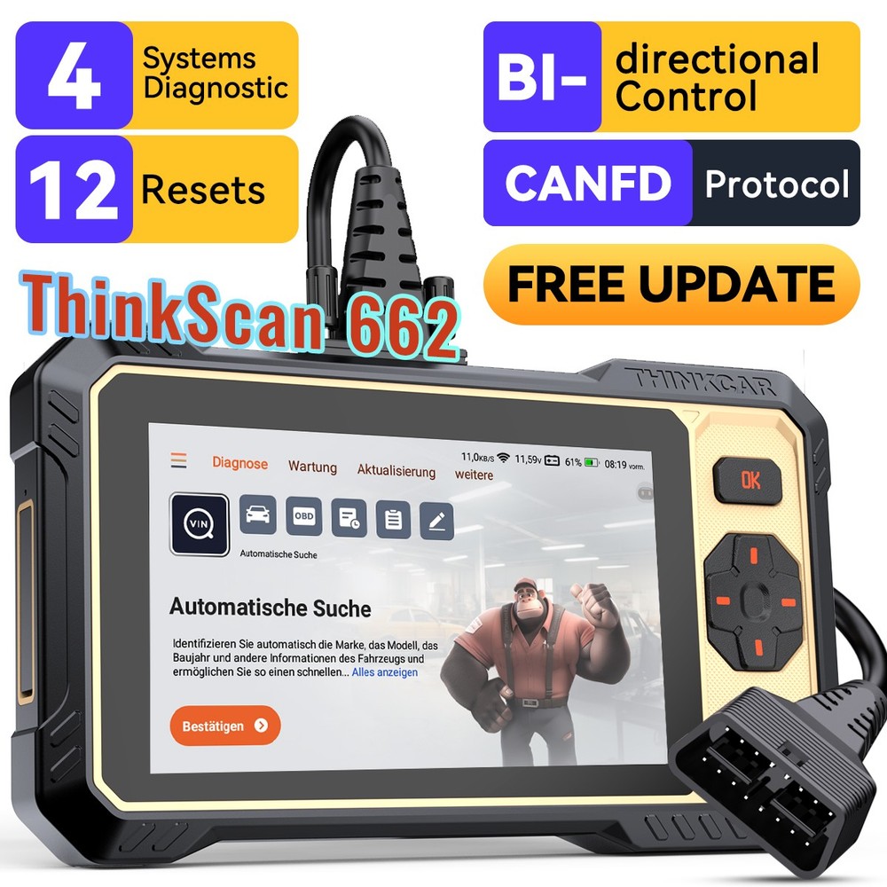 2026 Thinkscan 662 OBD2 Scanner ABS SRS Car Diagnostic Tool Fault Code Reader US