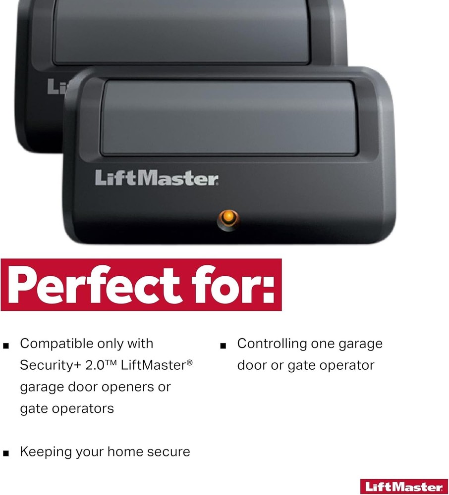 Security+ 2.0 1-Button Gate Operator Remote Control with Visor Clip - Pack of 2