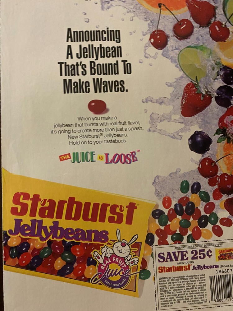 Starburst Jellybeans, Candy, Full Page Vintage Print Ad