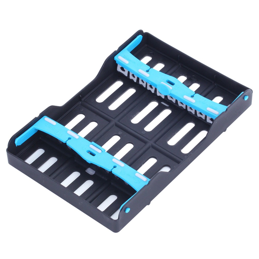 2 Pcs Dental Plastic Sterilization Cassette Rack Tray 5/10 Instruments Trays Box