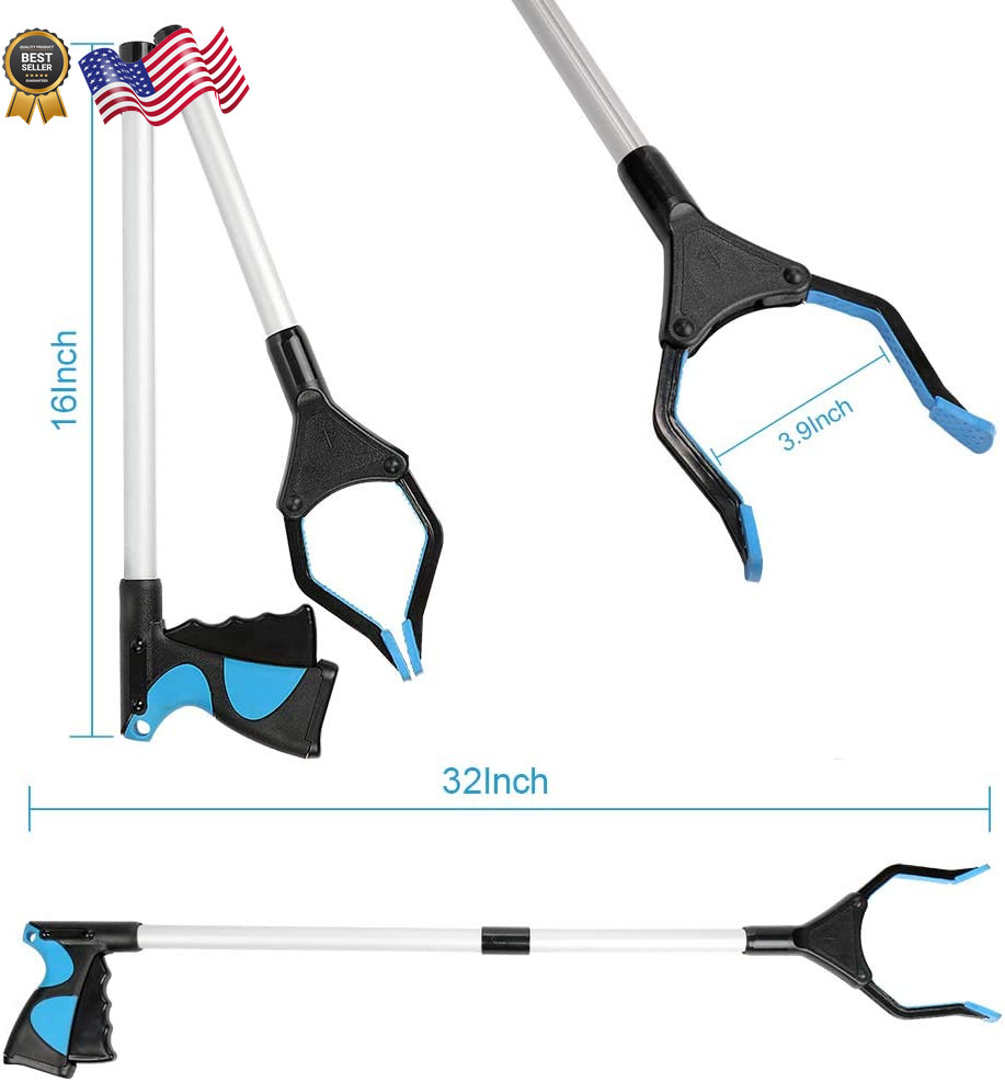 Grabber Reacher Tool 32" Foldable Picker Upper Grabber Reaching Tool for Trash