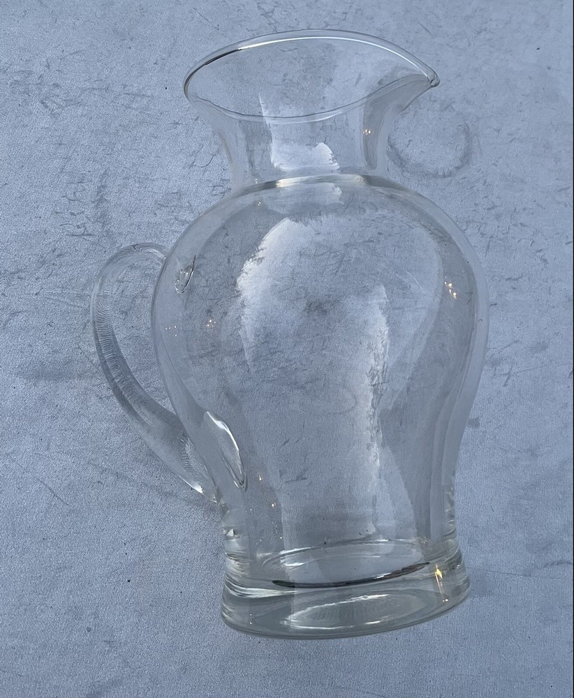 Vintage Hand Blown Clear Crystal pitcher