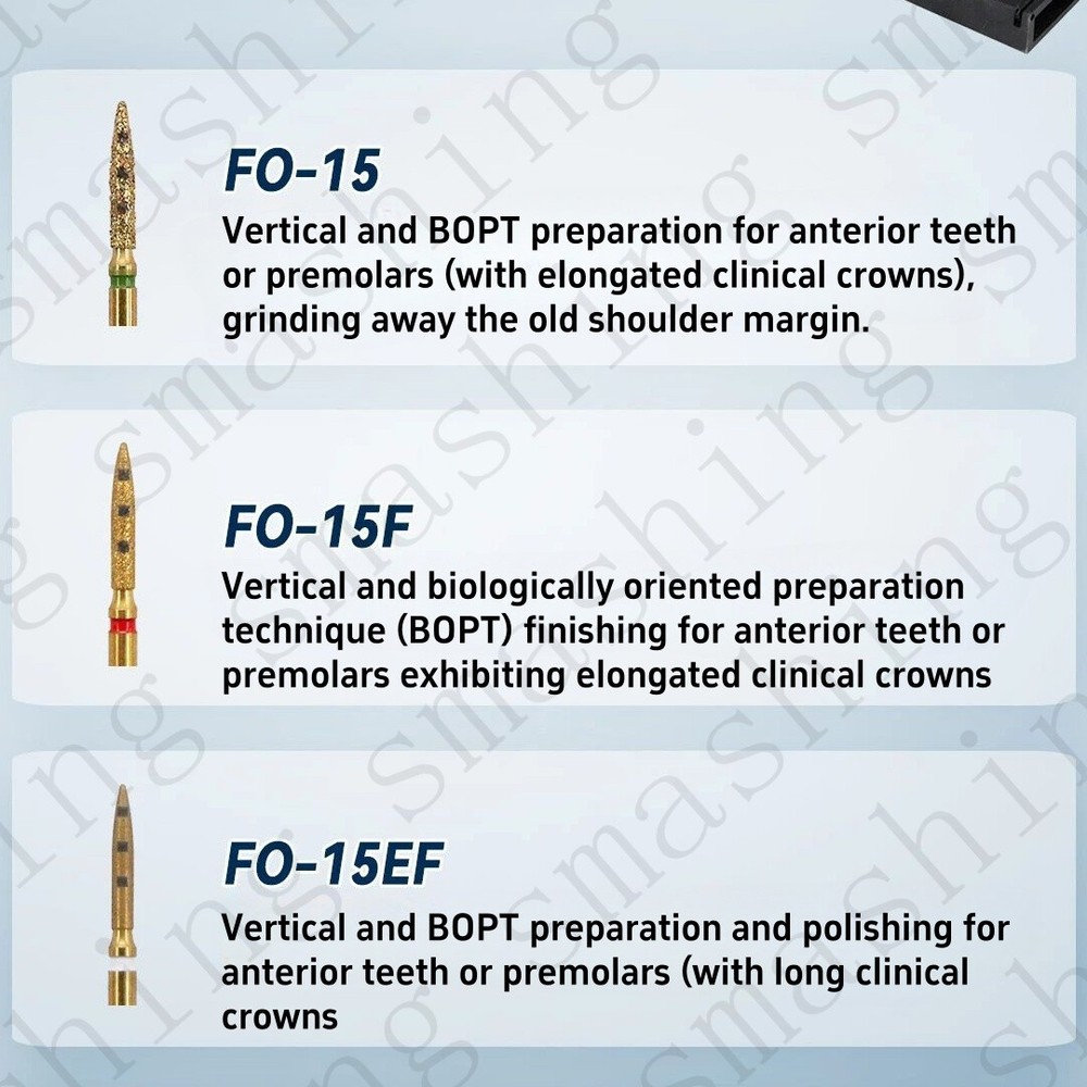 Dental BOPT Vertical Diamond FG Burs Biologically Oriented Preperation Tool