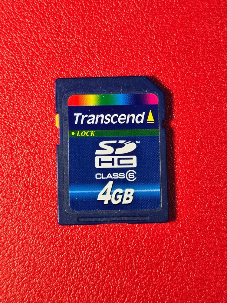 Transcend 4GB SDHC Memory Card Class 6 Secure Digital SD Card - Tested