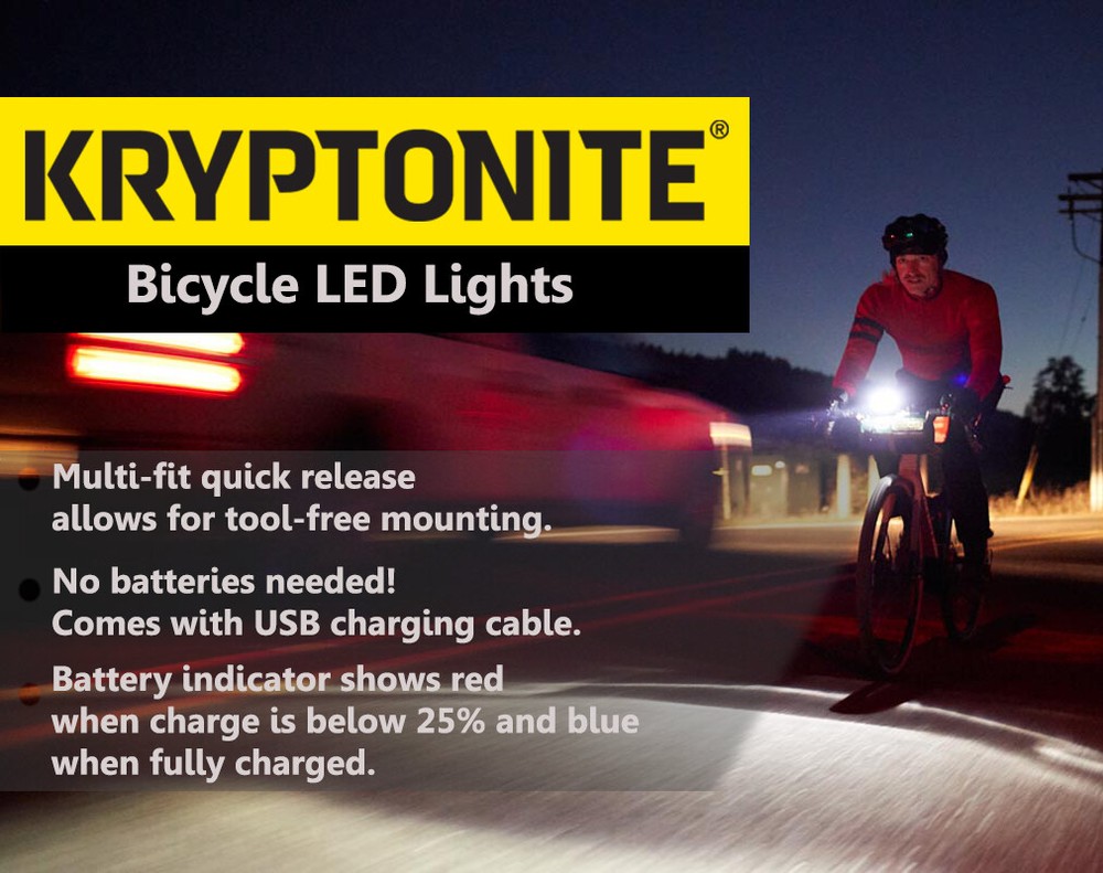Kryptonite Pulsar F-65 Bicycle Light LED USB Charging 65 Lumen
