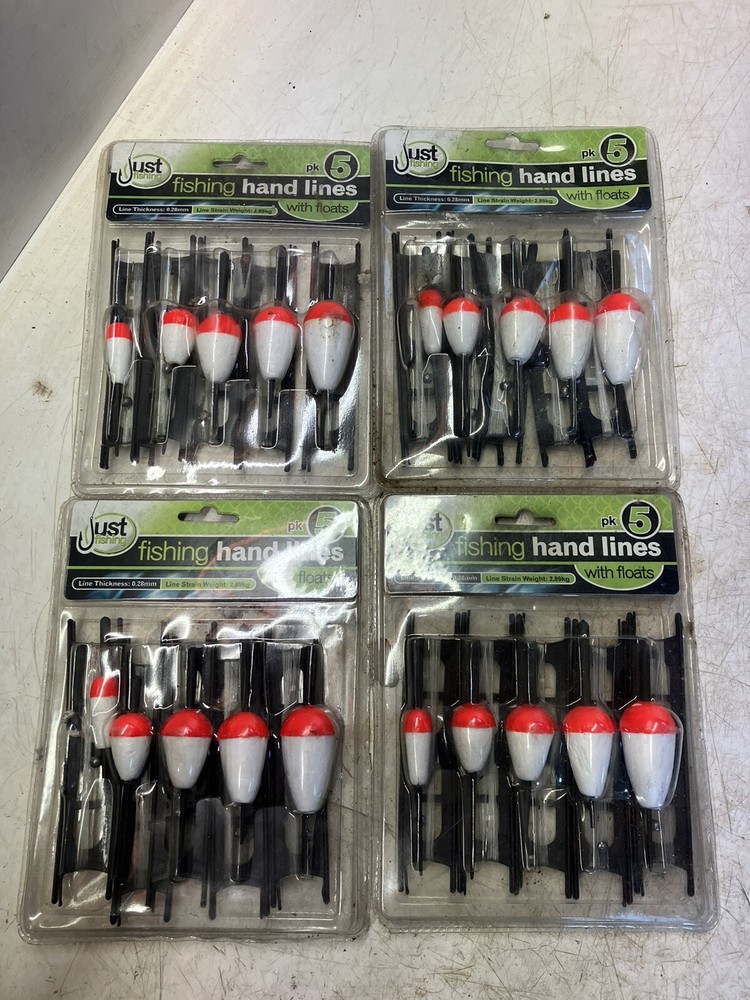 Fishing Hand Lines, Four Pack, 20 Total,