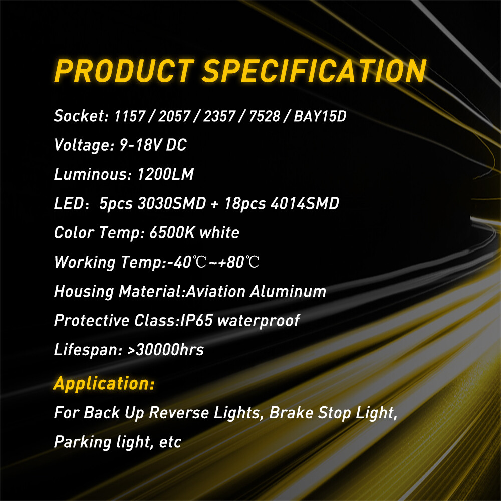 AUXITO 1156 Amber LED Turn Signal Light Bulb Error Free Anti Hyper Flash 2F EOA