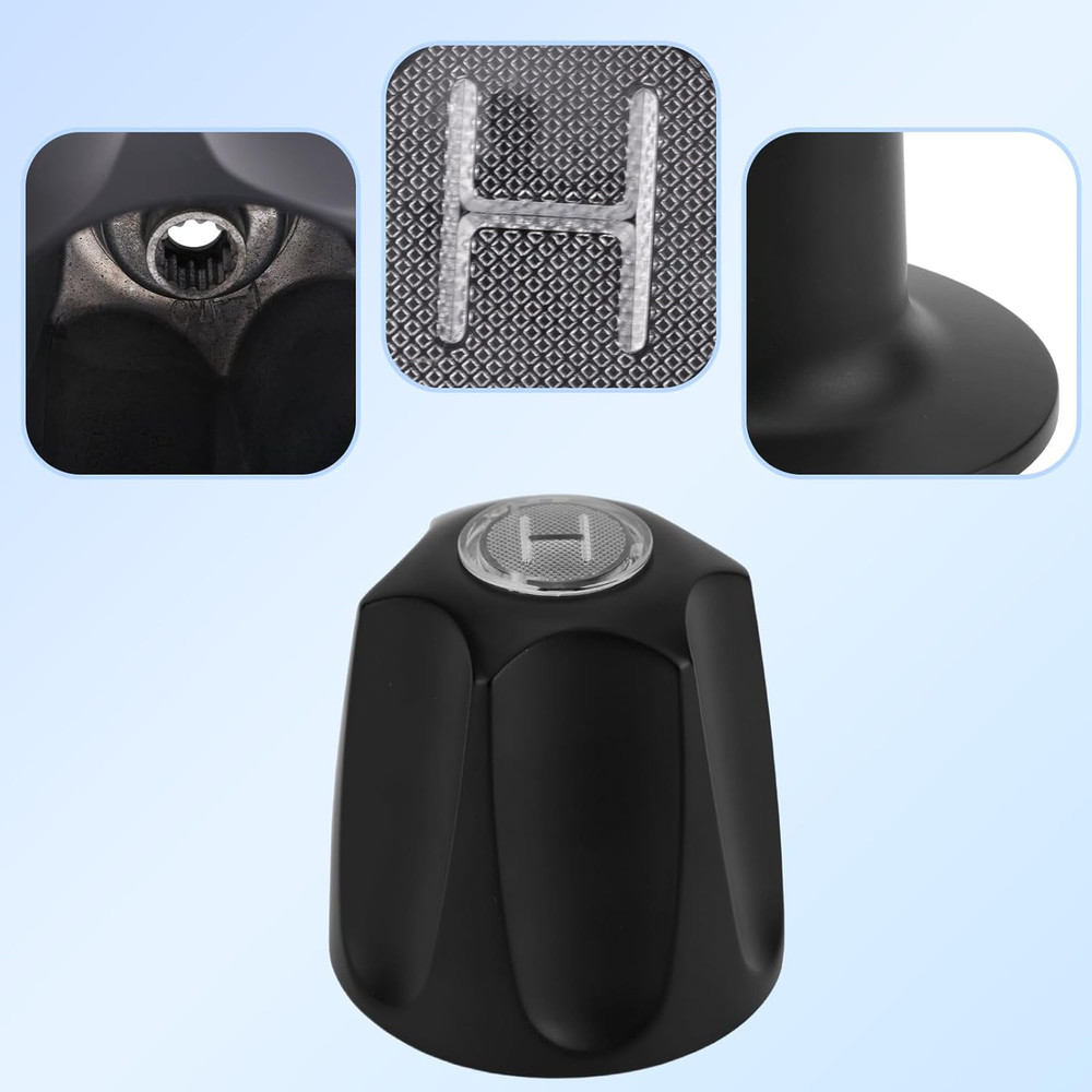 2Pcs Shower Knobs Replacement Kit, Matte Black Shower Knobs Include Base Connect