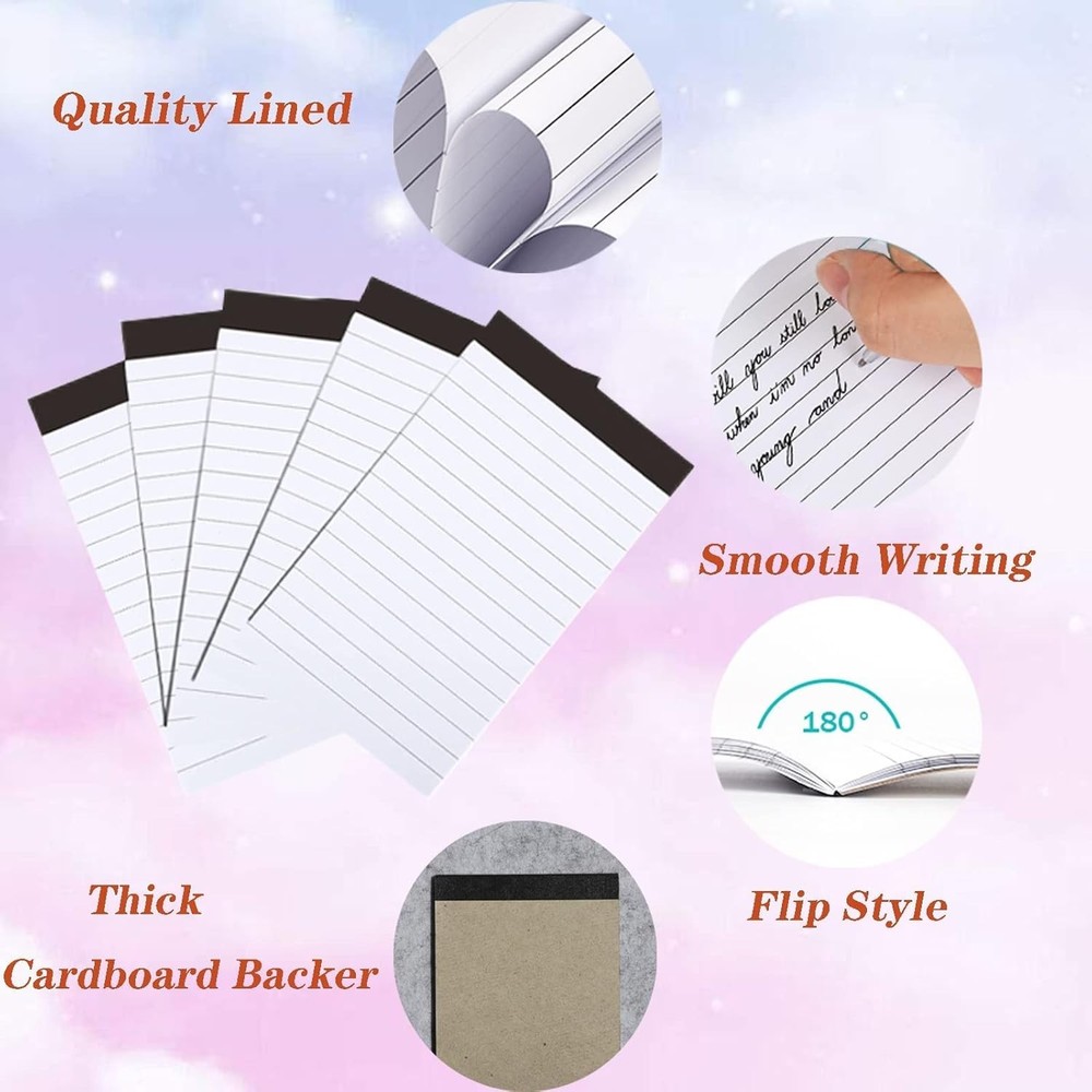 10 Pack Pocket Mini Notepads Refills,Memo Pad,3×5Inch Lined White-10pack